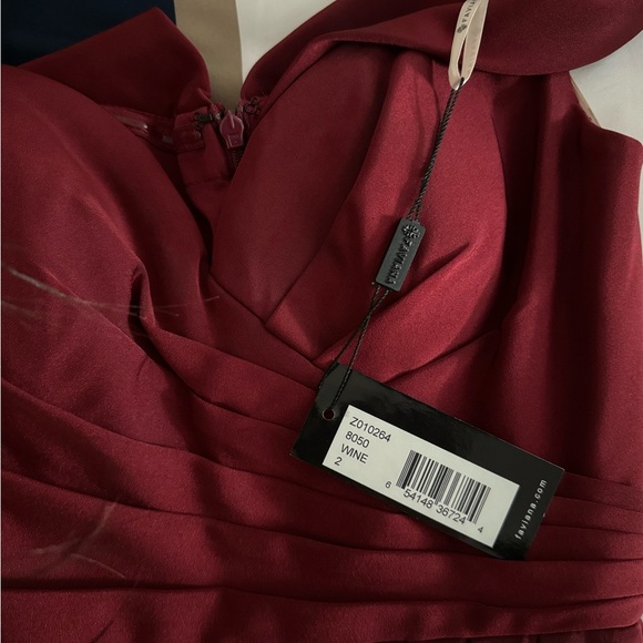 Faviana Off The Shoulder Cocktail Dress In Wine - Picture 6 of 7